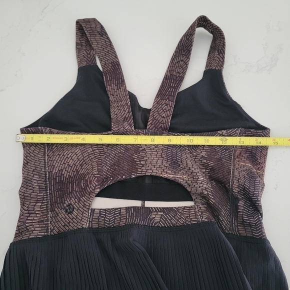 Lululemon City Tank Top Pleated Peplum Golden Godess Cashew Multi Black Brown 8 - Picture 7 of 9